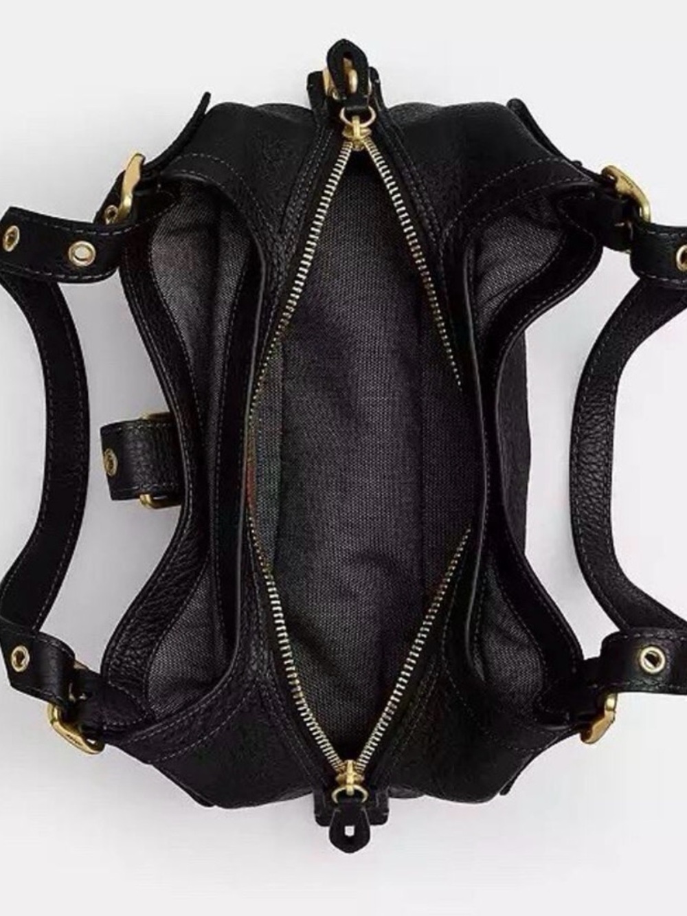 Coach drifter 31 Black Pebbled Leather Shoulder Bag - Picture 14 of 16